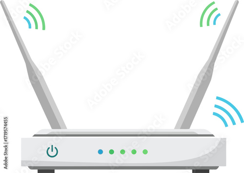 Modern wireless router broadcasting a strong signal for seamless connectivity
