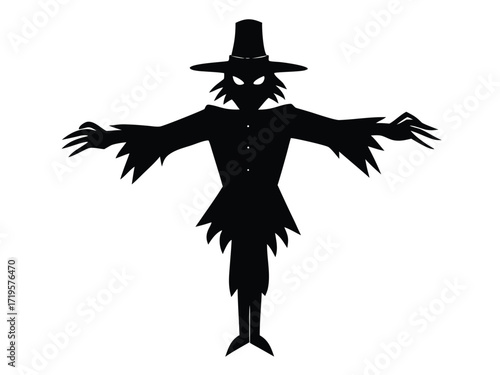 scarecrow silhouette icon design on white background