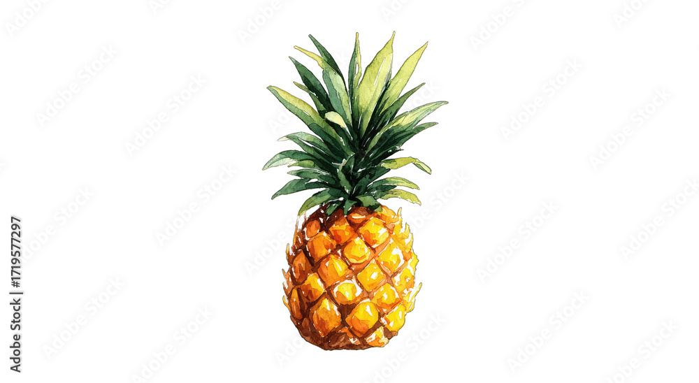 Fototapeta premium Vibrant pineapple illustration