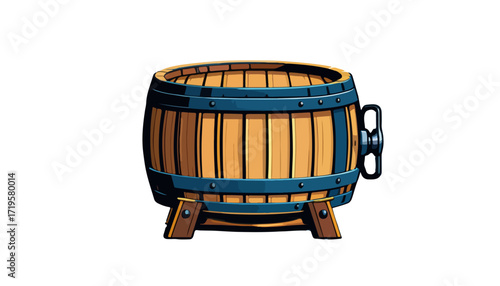 Rustic Oak Barrel Illustration