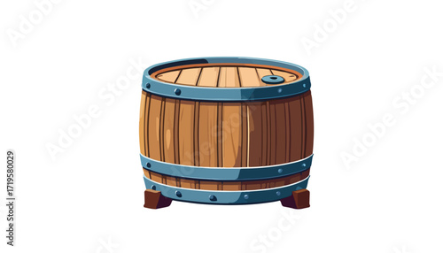 Vintage Wooden Barrel Vector
