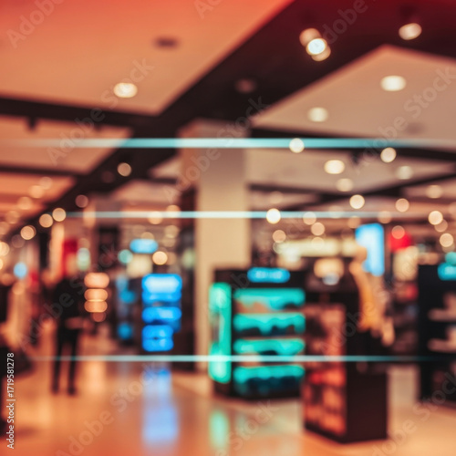 Close up abstract blurred in department store background