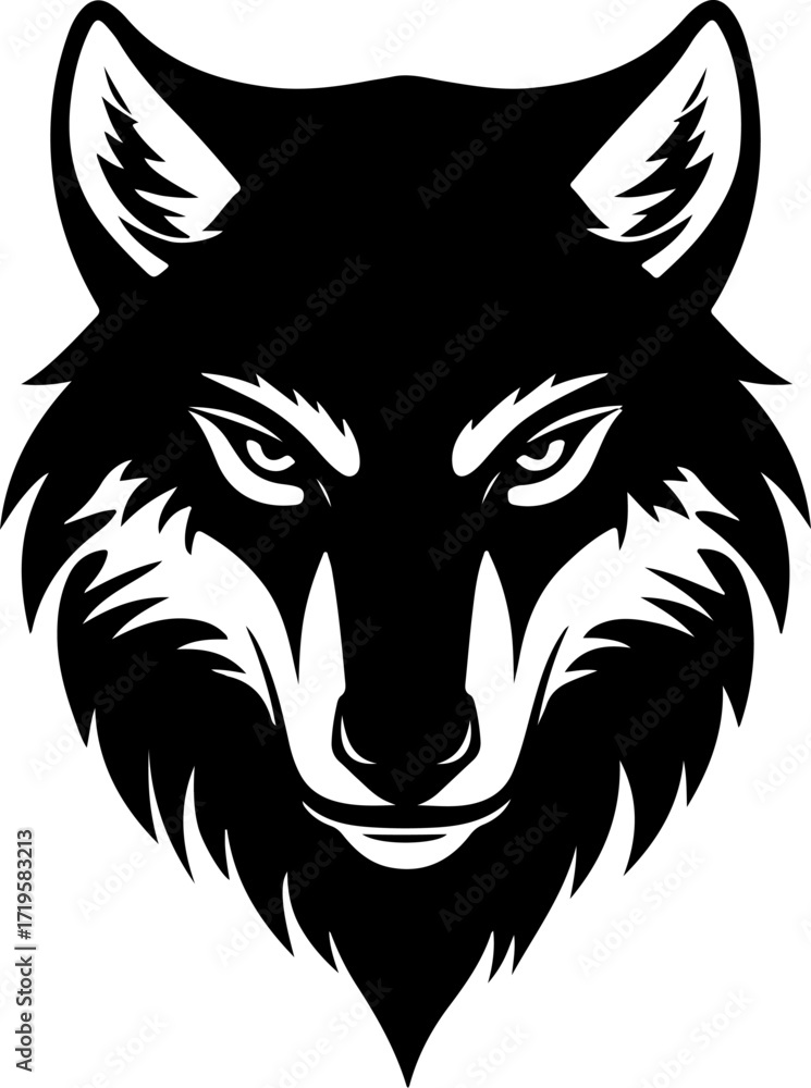 Fototapeta premium wolf head silhouette vector illustration