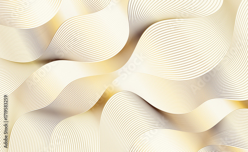 Abstract golden background with waves and decorative texture design