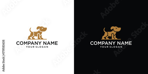 dog logo design vector template