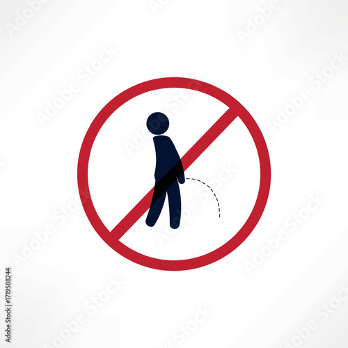 Sign indicating no urination allowed in public areas for cleanliness and hygiene