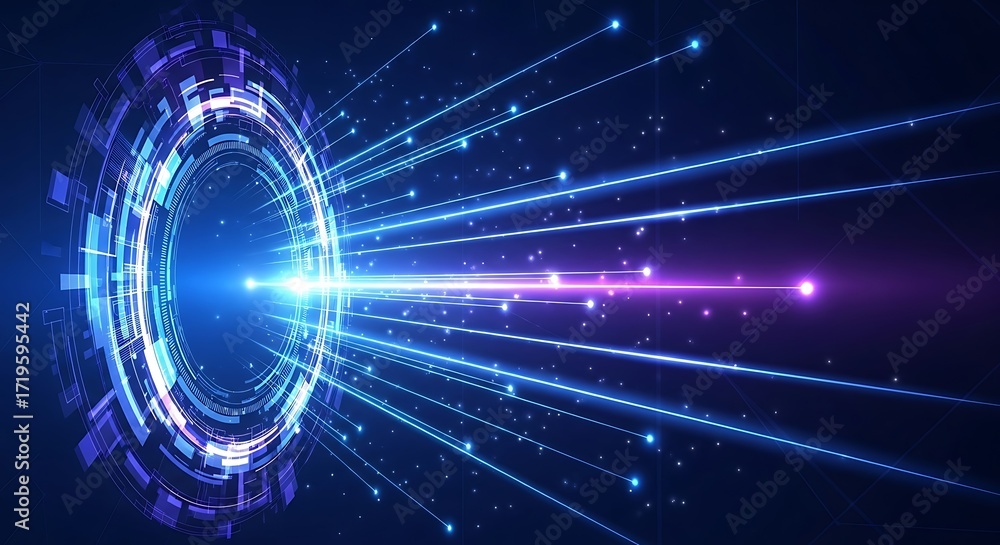 Fototapeta premium Futuristic Teleportation or Quantum Computing Concept