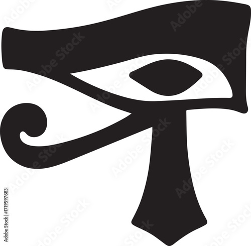 Black eye symbol silhouette vector, black and white silhouette vector illustration