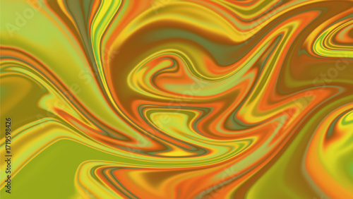 Soft pastel abstract artwork with fluid, swirling gradients of peach orange, mint green, and blush pink. 
The colors blend seamlessly into each other, creating smooth, dreamy curves that resemble liqu