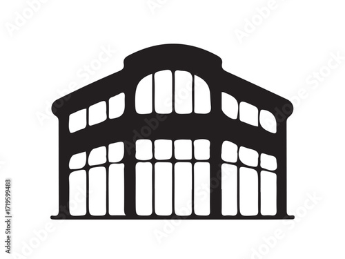 Urban Shopping Arcade,  Contemporary look for retail spaces,  Bulding vector silhouette Single collection, Vector Illustration E0S 