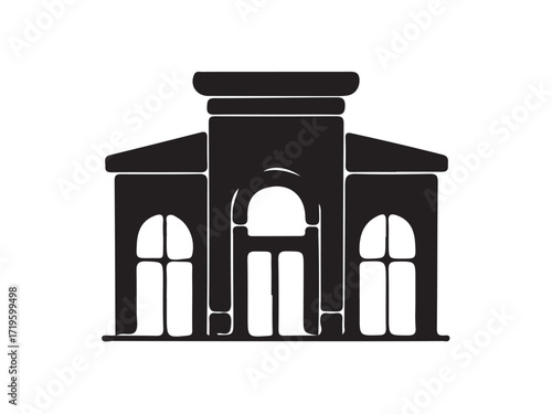 Urban Shopping Arcade,  Contemporary look for retail spaces,  Bulding vector silhouette Single collection, Vector Illustration E0S 