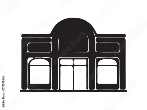 Modern Plaza Icon, Sleek commercial style for urban centers, Bulding Silhouette Icon set Vector Collection, Vector Illustration EPS 10.
