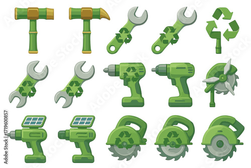 Eco-friendly tools made from bamboo and recycled materials