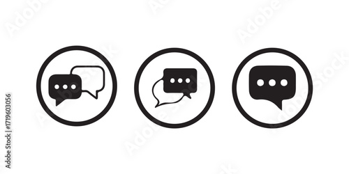 Chat icon set, Speech bubble icon vector, Chat bubble icon, messages symbol, Vector lllustration EPS 10.
