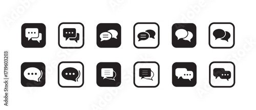 Chat message icon, Speech bubbles with text messages symbol, talk message Bubble chat icon. web vector icon, Vector lllustration EPS 10.