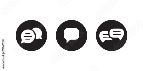 Chat icon set, Speech bubble icon vector, Chat bubble icon, messages symbol, Vector lllustration EPS 10.
