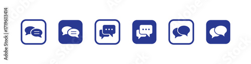 Set of black and white speech bubble icons with chat symbols, flat design,  Talk baloon icons, Chat speech bubble, Vector lllustration EPS 10.