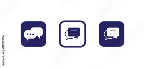 Chat icon set, Speech bubble icon vector, Chat bubble icon, messages symbol, Vector lllustration EPS 10.
