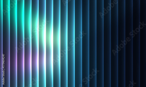 Colorful neon stripes background with glowing vertical lines and light effects.
