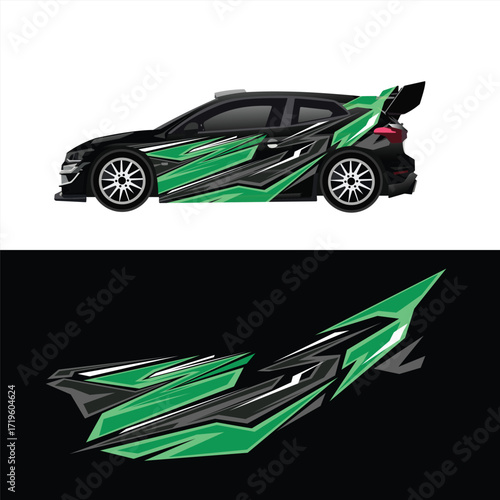 Modern Racing Car Wrap Decal Side Design Graphics for Vehicle
