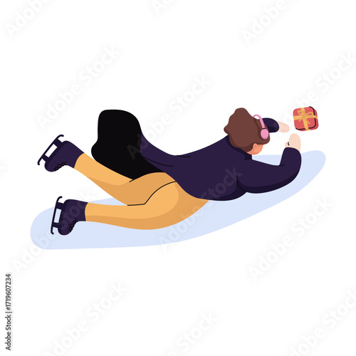 Girl Falling When Ice Skating