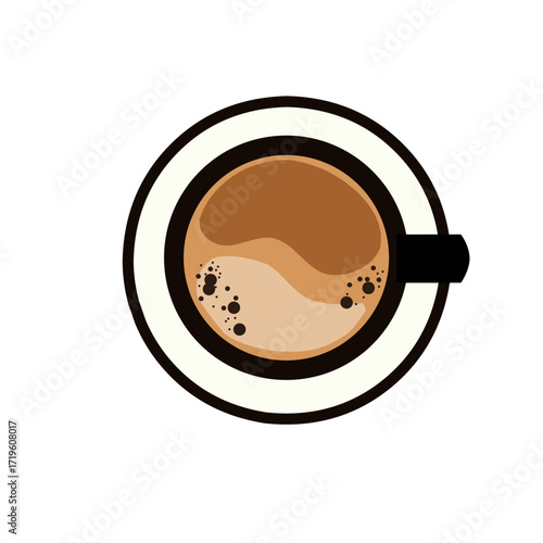 Eppresso coffee cup the top view 
