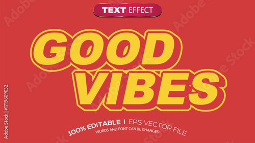 3d text effect good vibes theme