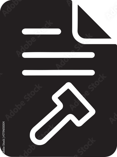 Silhouette of a legal case file icon, perfect for law, attorney, court, and document management.