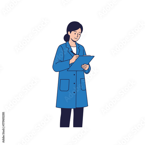 A scientist working with a clipboard