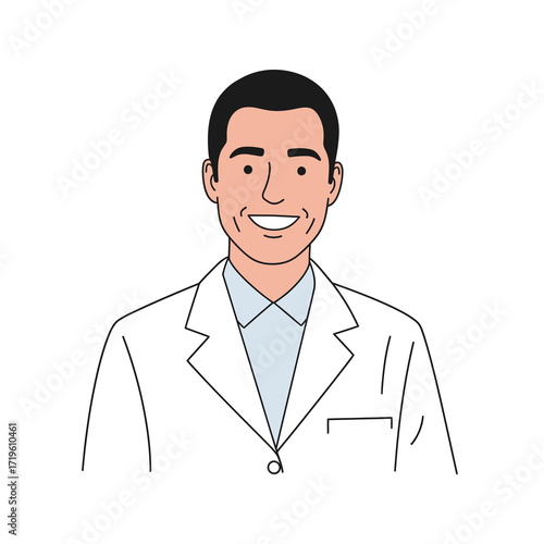 A Friendly Doctor in a White Coat Smiling Confidently