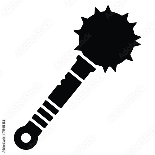 Medieval Spiked Mace Weapon Illustration for Game Design and Resources