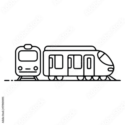 Modern high speed train vector illustration railway transport concept design