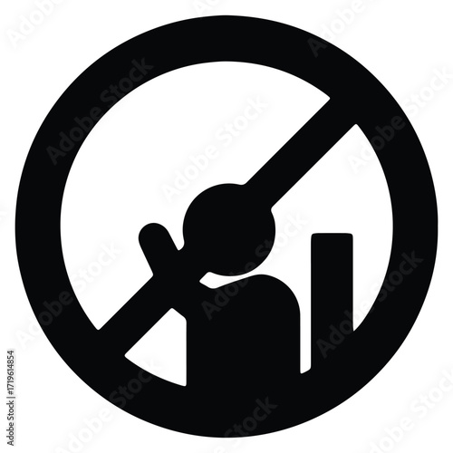 No drinking and driving black prohibition sign for safety campaign