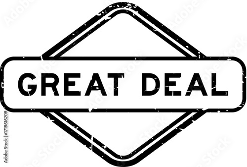 Grunge black great deal word rubber seal stamp on white background