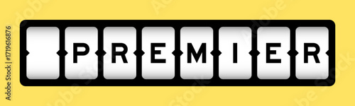 Black color in word premier on slot banner with yellow color background