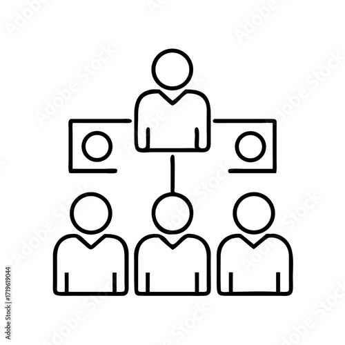 Group of people in a hierarchy structure representing Cryptocurrency concept  