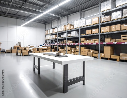 Interior of a large warehouse