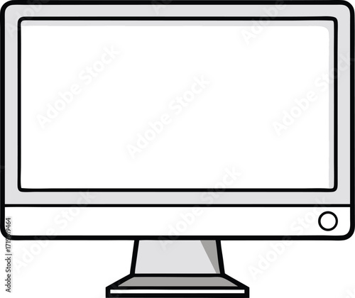 desktop device screen silhouette vector, computer monitor display design
