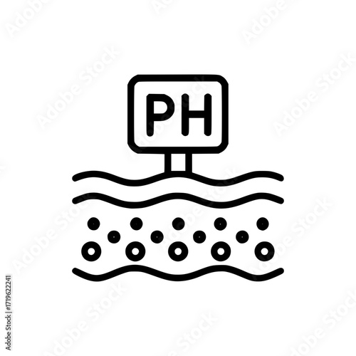 Soil PH editable stroke outline icon isolated on white background flat vector illustration. 