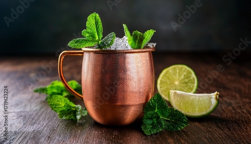 Wallpaper Mural a moscow mule in a copper mug embellished with mint and lime leaves Torontodigital.ca