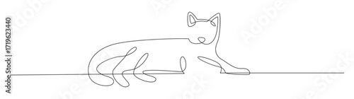 Single Line Drawing of a Cat