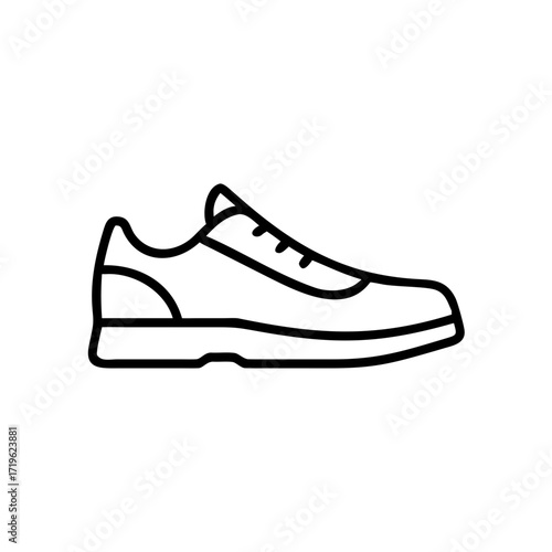 Line art sneaker icon in minimalist design for casual wear  