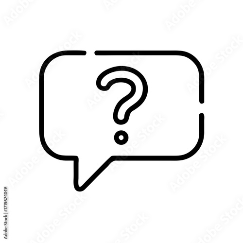 Question mark in speech bubble icon for communication concept  