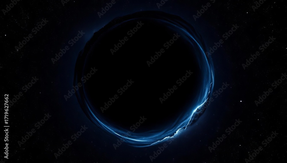 Fototapeta premium A dark circular void, textured with subtle cosmic dust, circle, illustration