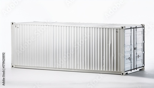 Wallpaper Mural a mockup white shipping container on a white background Torontodigital.ca