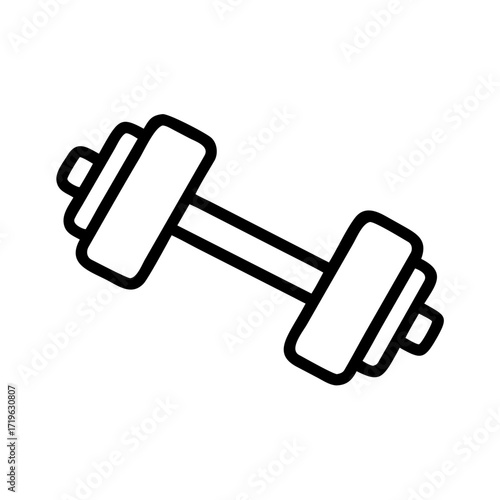 Dumbbell icon in minimalist design for fitness concept  