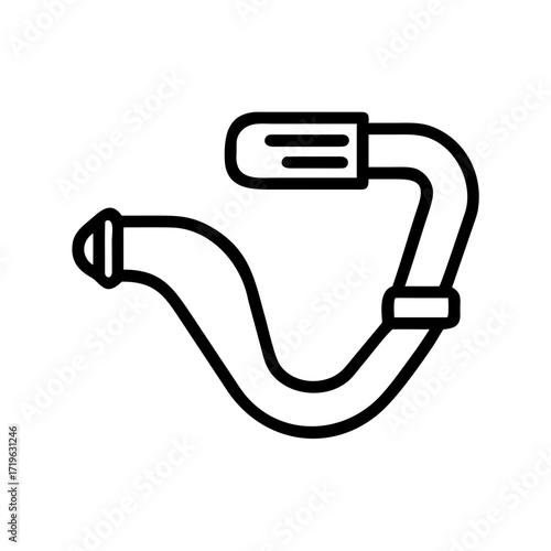 Diving snorkel equipment in minimalist line style illustration  