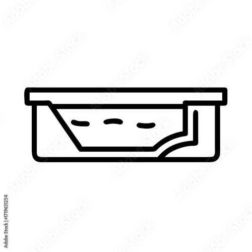 Basement window well icon in minimalist line design  
