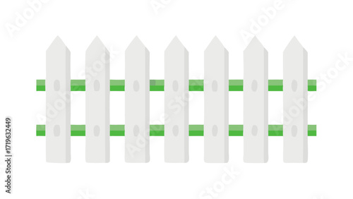 Charming white picket fence vector illustration scalable graphic for web design and projects