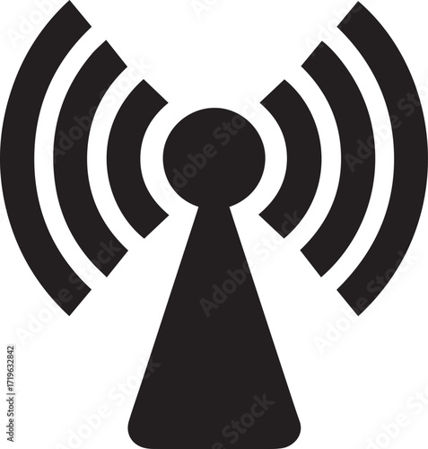 Wi-fi wireless signal silhouette vector, black and white silhouette vector illustration